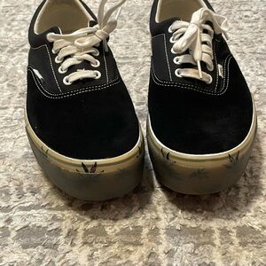 Vans era stacked LX Black Suede & canvas black palm Sneakers